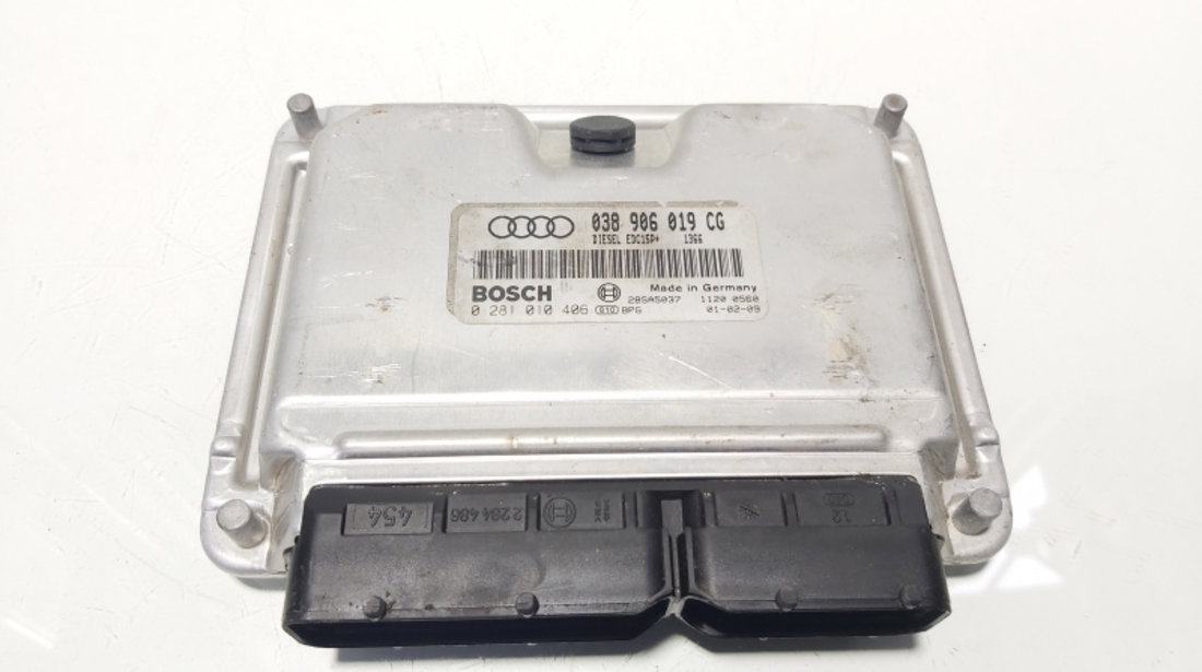 Calculator motor ECU, cod 038906019CG, 0281010406, VW Passat Variant (3B6), 1.9 TDI, AWX (idi:631447)