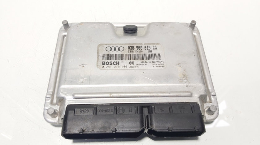 Calculator motor ECU, cod 038906019CG, 0281010406, Audi A6 Avant (4B5, C5), 1.9 TDI, AWX (idi:631447)