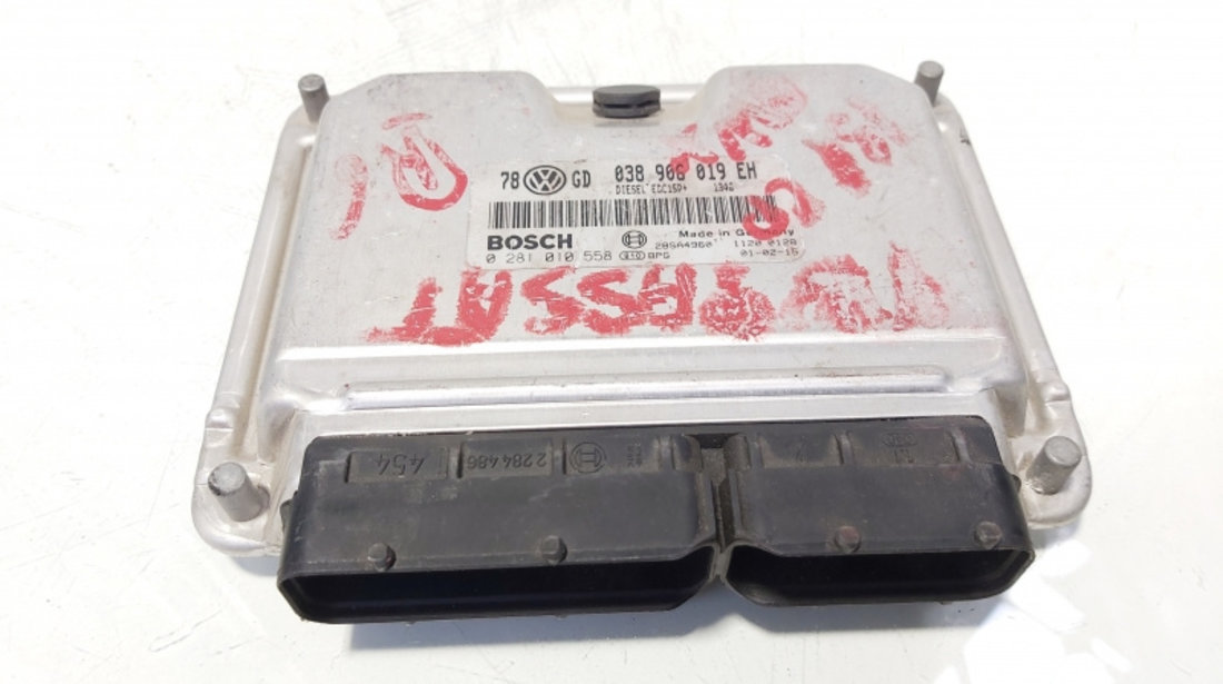 Calculator motor ECU, cod 038906019EH, 0281010558, Audi A4 (8E2, B6), 1.9 TDI, AWX (idi:644963)