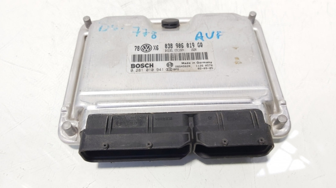 Calculator motor ECU, cod 038906019GQ, 0281010941, Audi A6 Avant (4B5, C5), 1.9 TDI, AVF (idi:644948)