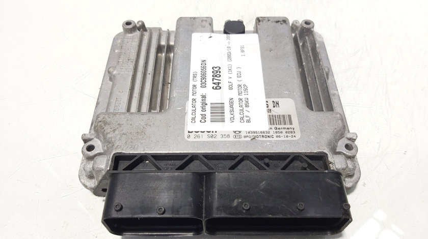 Calculator motor ECU, cod 03C906056DN, Vw Eos (1F7, 1F8) 1.6 FSI, BLF (idi:647893)