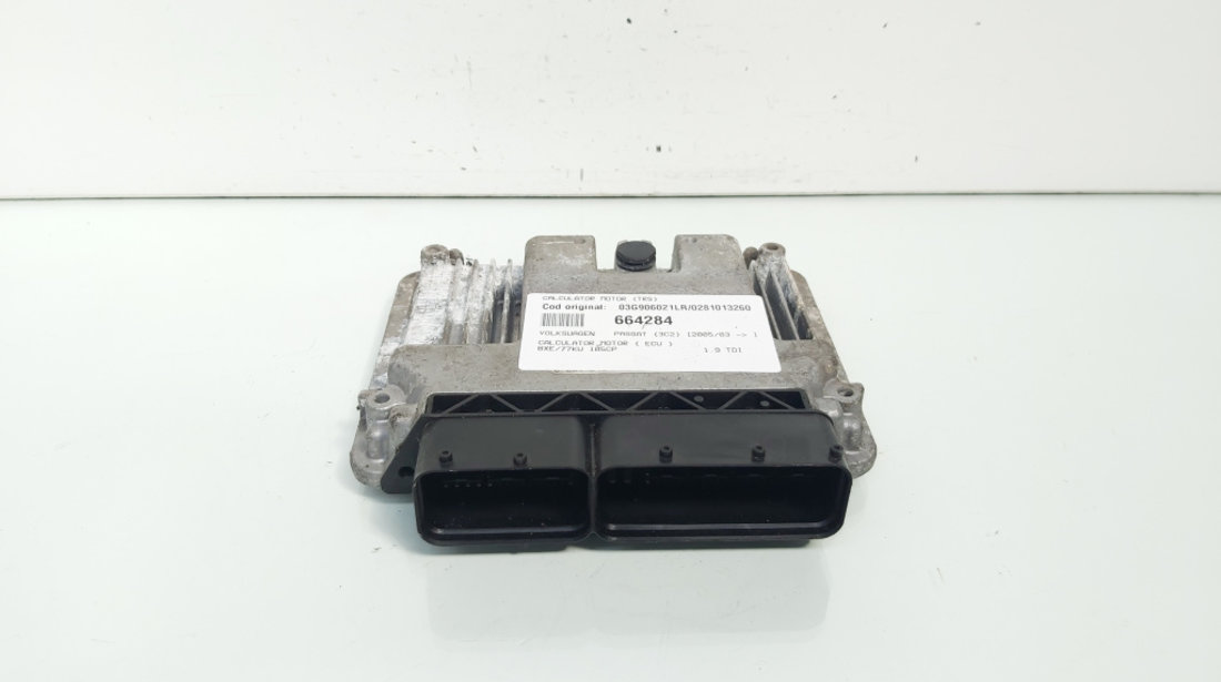 Calculator motor ECU, cod 03G906021LR, 0281013260, Vw Golf 5 Plus (5M1) 1.9 TDI, BXE (idi:664284)