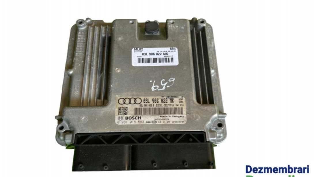 Calculator motor ECU Cod: 03L906022MK 03L 906 022 MK Audi A4 B8/8K [2007 - 2011] Sedan 4-usi 2.0 TDI multitronic (143 hp) Cod motor: CAGA