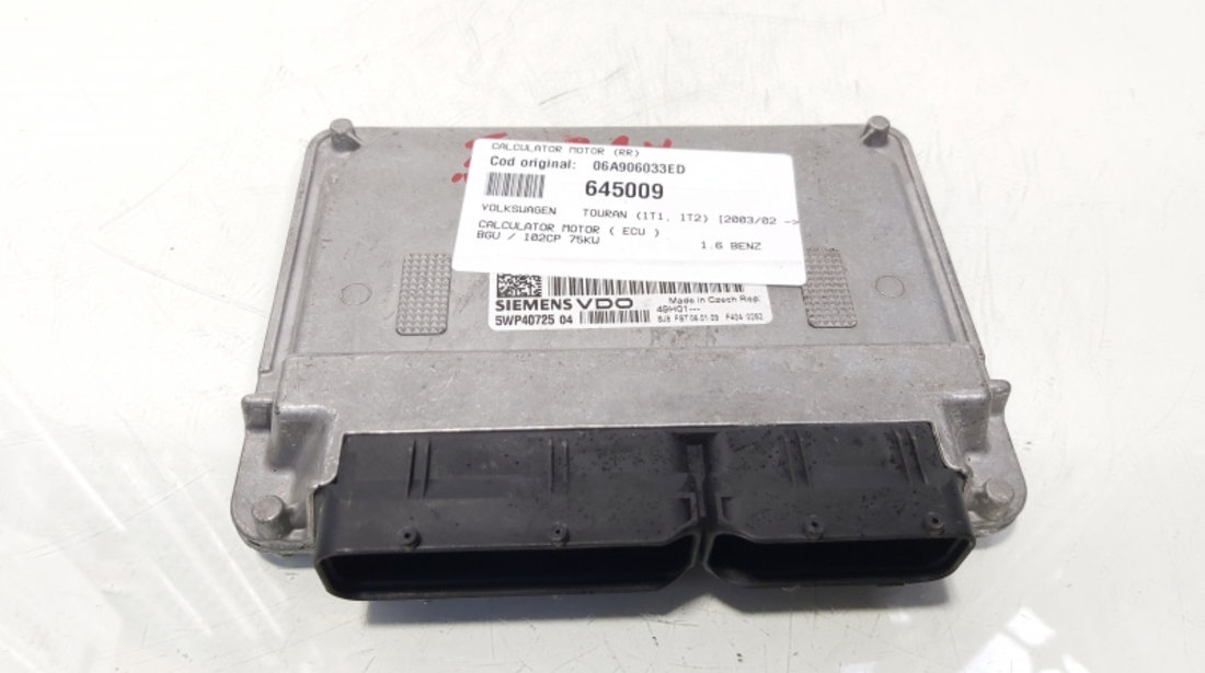 Calculator motor ECU, cod 06A906033ED, VW Jetta 3 (1K2), 1.6 benz, BGU (idi:645009)