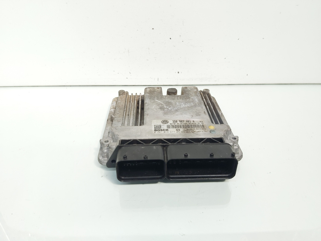 Calculator motor ECU, cod 3D0907401A, 0281013677, VW Phaeton (3D), 3.0 TDI, BMK (id:664276)