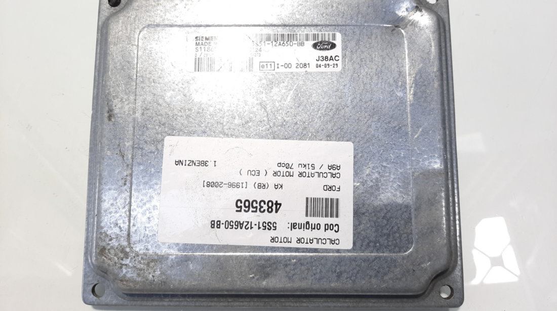 Calculator motor ECU, cod 5S51-12A650-BB, Peugeot 306, 1.3 benz, A9A (idi:483565)