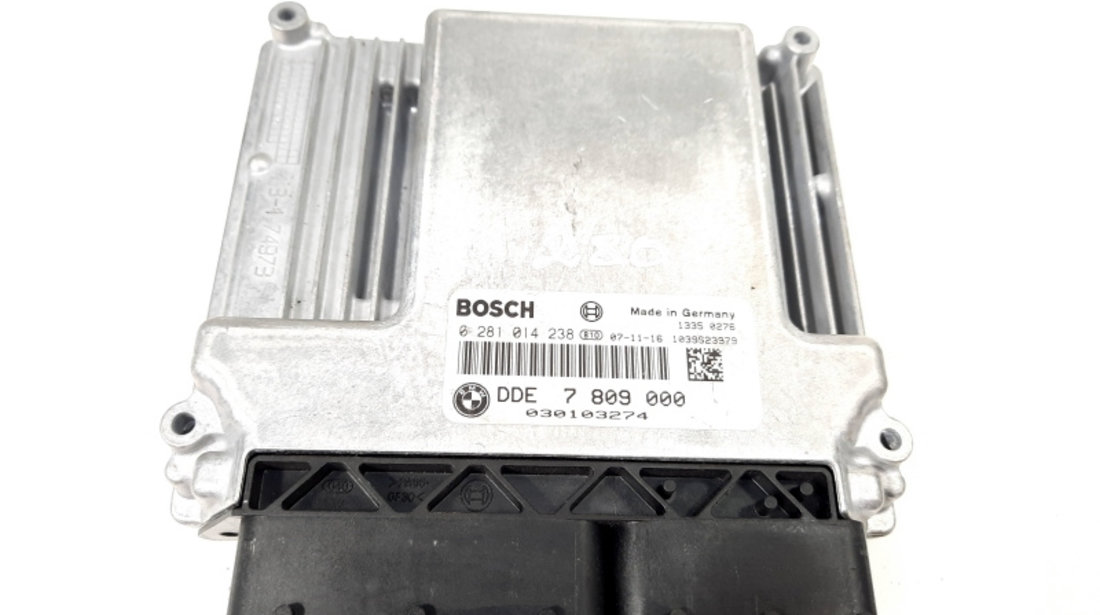 Calculator motor ECU, cod 7809000, 0281014238, Bmw 5 (E60), 2.0 diesel, N47D20A (idi:426175)
