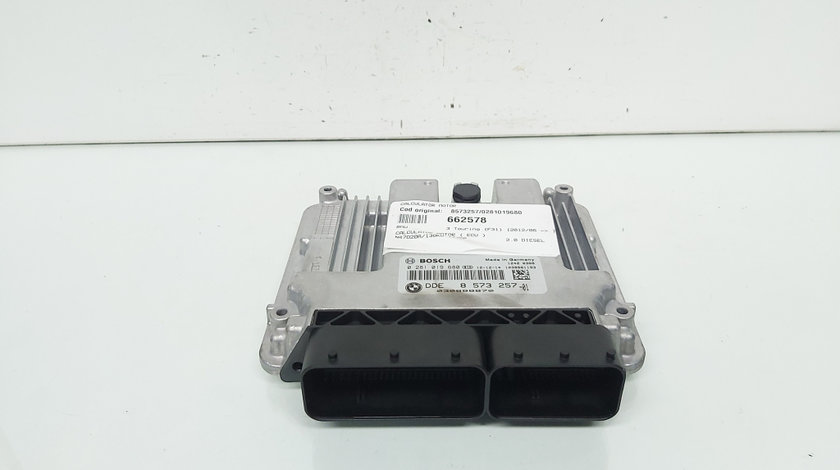 Calculator motor ECU, cod 8573257, 0281019680, Bmw X3 (E83), 2.0 diesel, N47D20A (idi:662578)