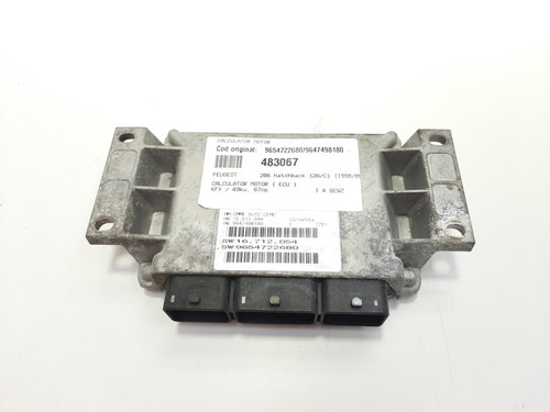 Calculator motor ECU, cod 9654722680, 9647498180, Citroen C3 (I), 1.4 benz, KFV (idi:483067)