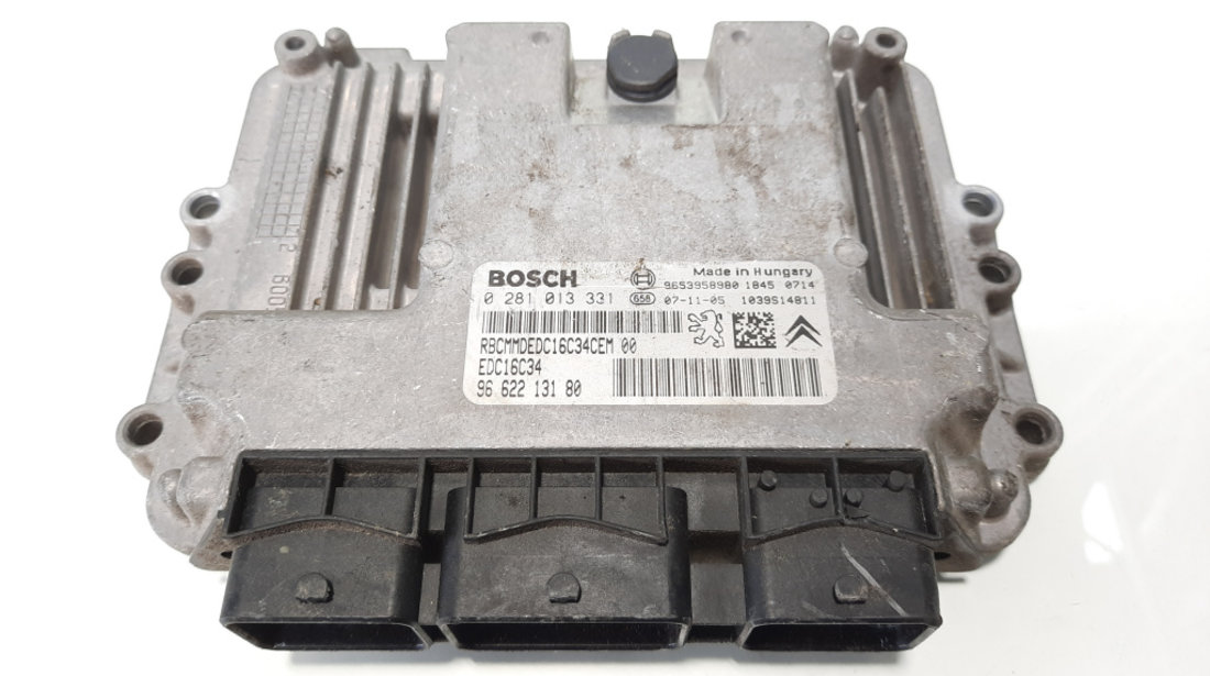 Calculator motor ECU, cod 9662213180, Peugeot 308, 1.6 HDI, 9HX (idi:483411)