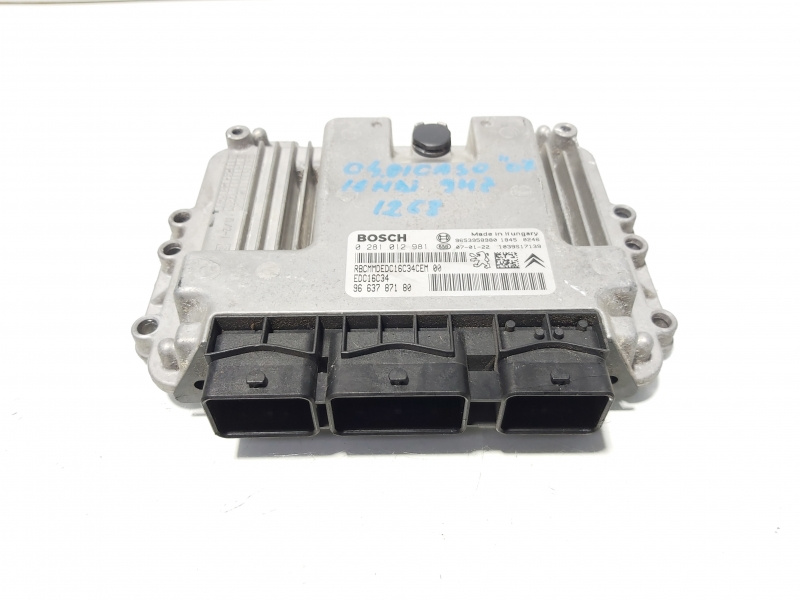 Calculator motor ECU, cod 9663787180, 0281012981, Citroen C4 Picasso, 1.6 HDI, 9HZ (id:645342)