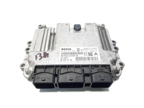 Calculator motor ECU, cod 9664843780, 0281013872, Peugeot 308 SW, 1.6 HDI, 9HZ (id:583897)