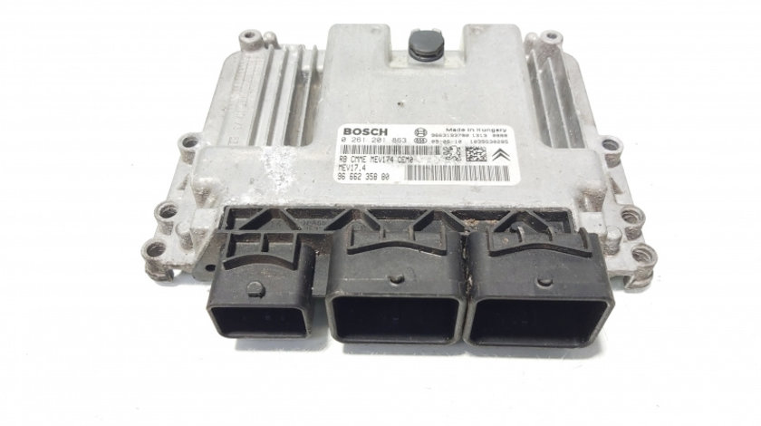 Calculator motor ECU, cod 9666235880, 0261201863, Peugeot 308 SW, 1.6 HDI, 9HX (id:647781)