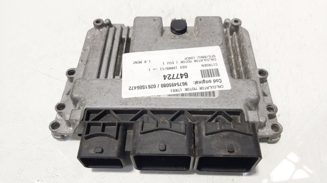 Calculator motor ECU, cod 9675495080, 0261S06472, Citroen DS3, 1.6 benz, 5FS (id:647724)