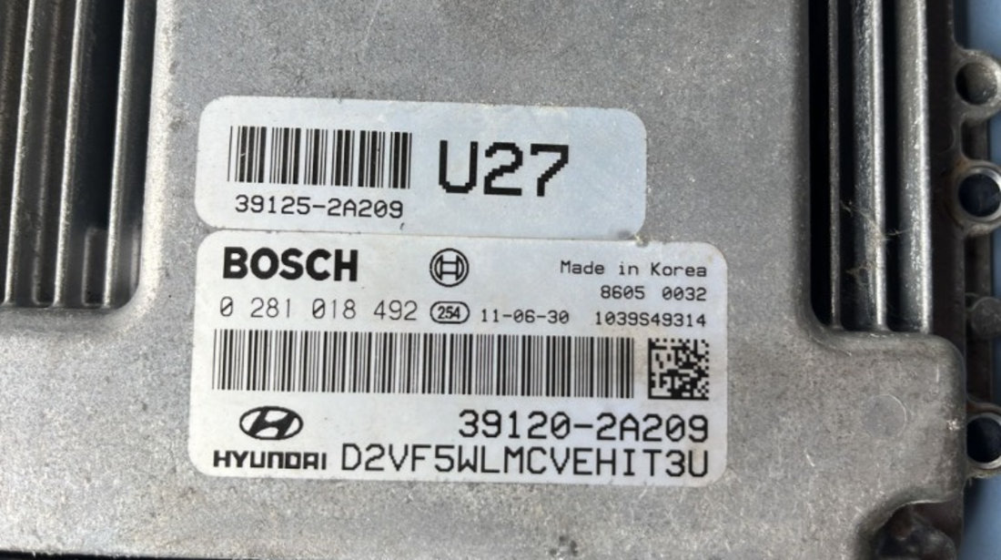 Calculator motor ECU Hyundai I40 1.7 CRDI D4FD 2012 Cod : 39125-2A209 39120-2A209