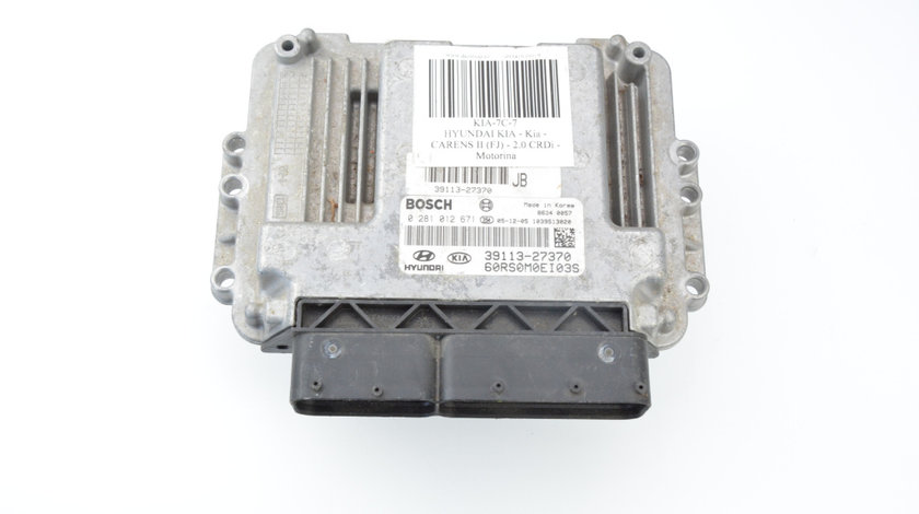 Calculator Motor / ECU Kia CARENS 2 (FJ) 2002 - 2006 Motorina 0281012671, 39113-27370, 3911327370