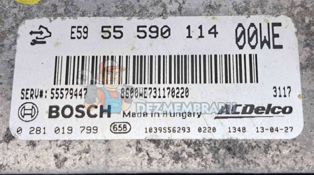 Calculator motor ECU Opel Corsa Van [Fabr 2009-2014] 55590114 1.3 A13DTE