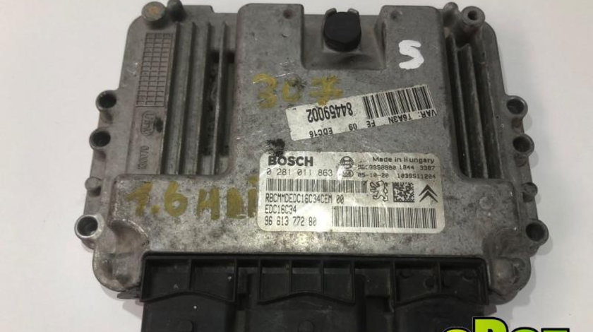 Calculator motor ecu Peugeot 307 (2001-2008) 1.6 hdi 9661377280