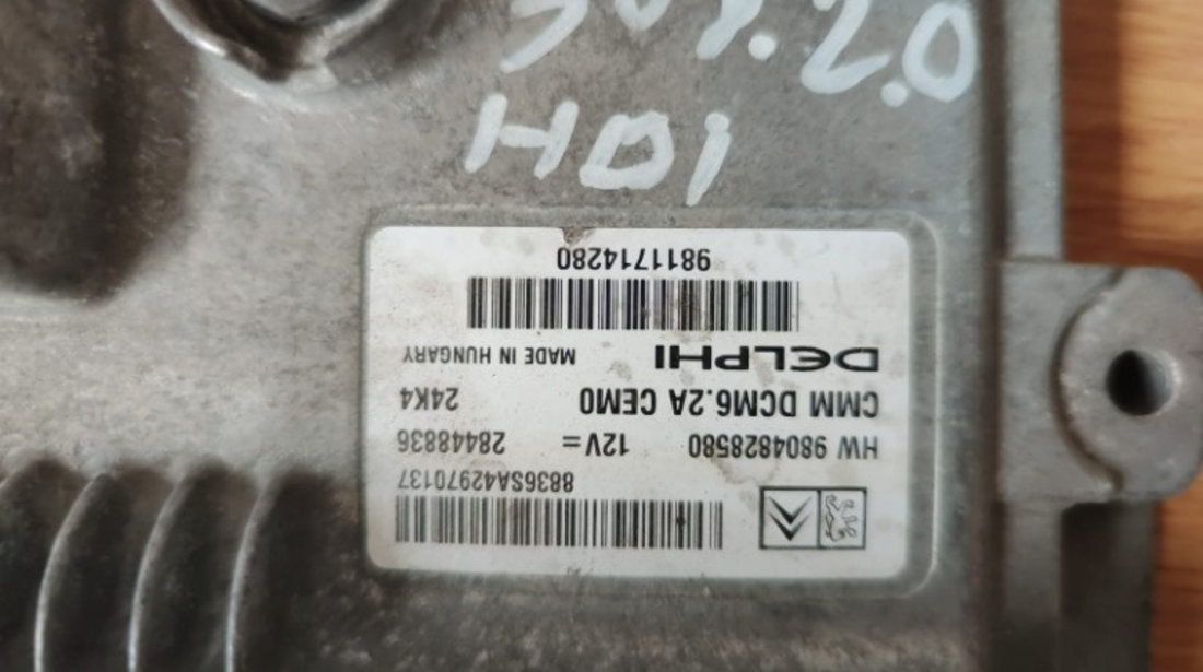 Calculator motor ECU Peugeot 308 2.0 HDI , transmisie AUTOMATA , an 2015 cod 9804828580 / 9811714880