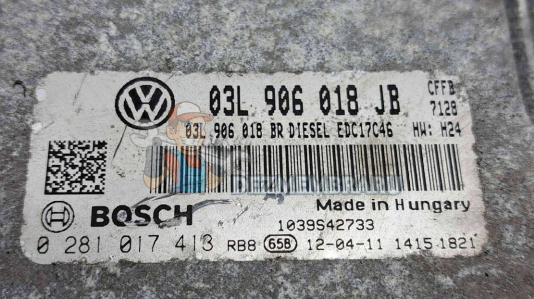 Calculator motor ECU Skoda Superb II (3T4) [Fabr 2008-2015] 03L906018JB | 0281017413 2.0 TDI CFFB