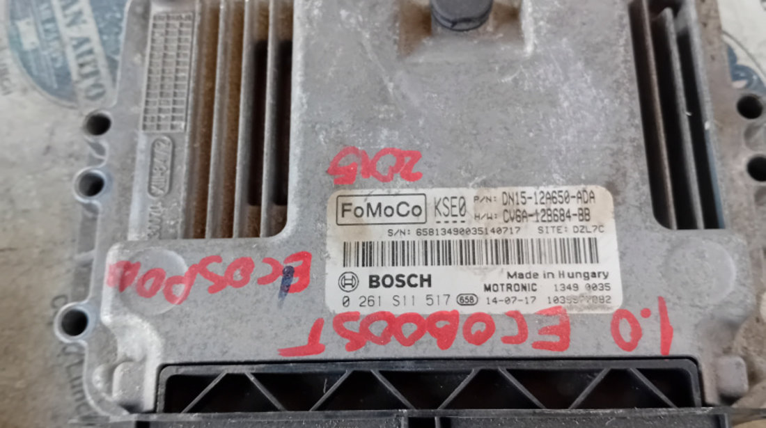 Calculator motor Ford Ecosport 1.0 Motorina 2014, DN1512A650ADA