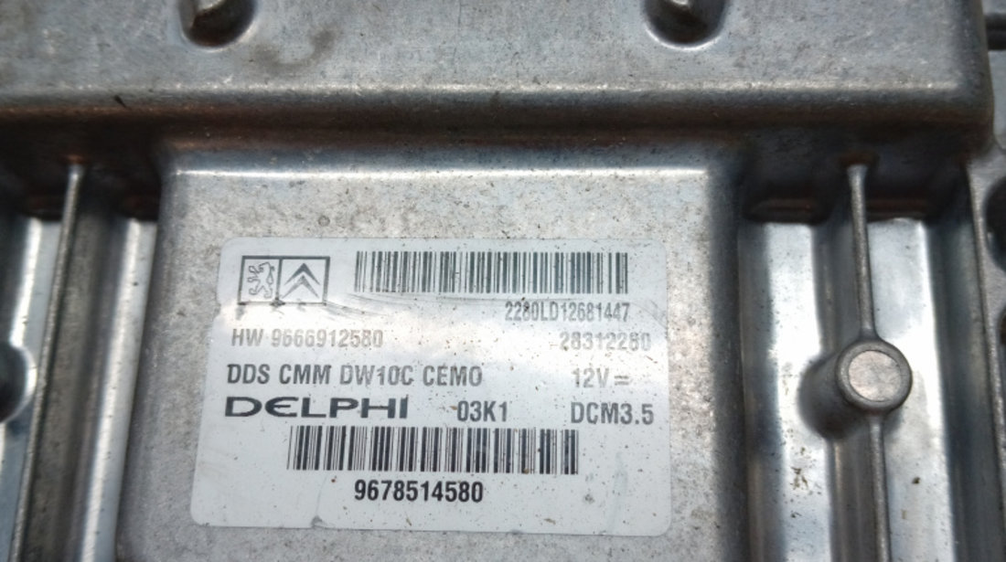 Calculator motor Peugeot 508 2012, 9666912580