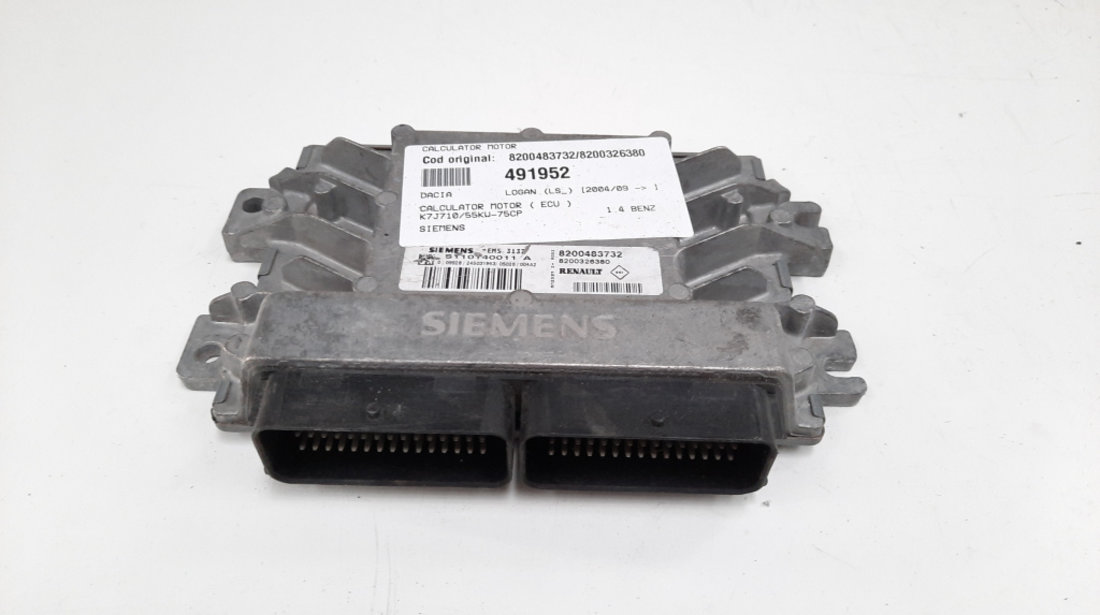 Calculator motor Siemens, cod 8200483732, 820032680, Dacia Logan (LS) 1.4 benz, K7J710 (id:491952)