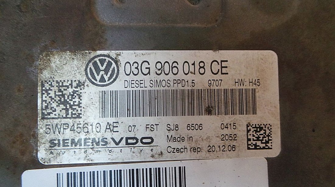 CALCULATOR MOTOR VW PASSAT PASSAT 1.9 TDI - (2005 2010)