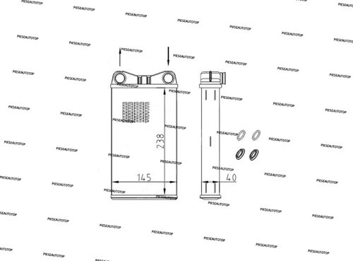 Calorifer Radiator caldura Audi A4 B7 2004-2008 NOU 8E1820031 - (B) +/-ΑC (238x145)