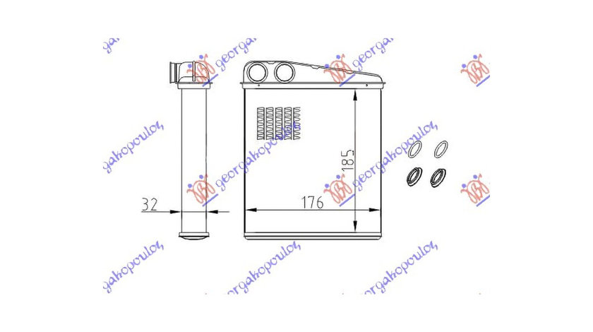 Calorifer Radiator incalzire habitaclu Seat Leon 2005-2013 NOU 1K0819031A 1K0819031B TIP VALEO (185x176)