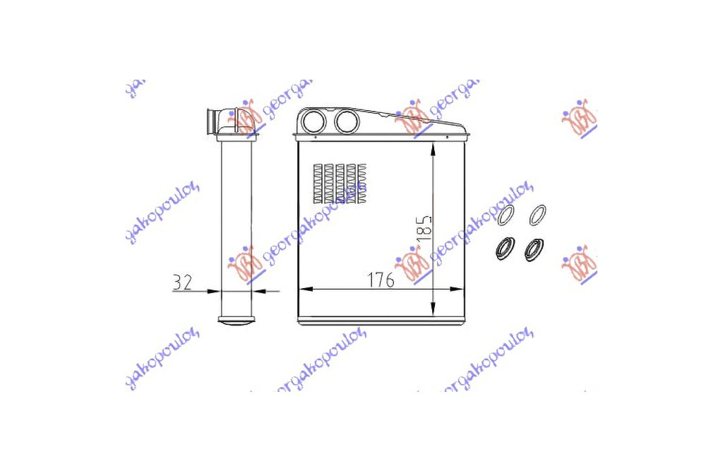 Calorifer Radiator incalzire habitaclu VW EOS 2006-2011 NOU 1K0819031A 1K0819031B TIP VALEO (185x176)