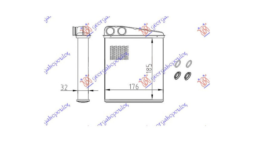 Calorifer Radiator incalzire habitaclu VW Tiguan 2007-2016 NOU 1K0819031A 1K0819031B TIP VALEO (185x176)