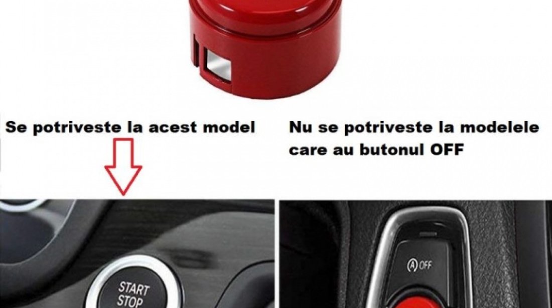 Capac Buton Start-Stop Compatibil Bmw Seria 6 F13 2010→ SSV-8005 Negru