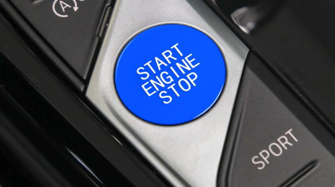 Capac Buton Start-Stop Compatibil Bmw Seria 8 G15, F92 2018→ SSV-8046 Albastru