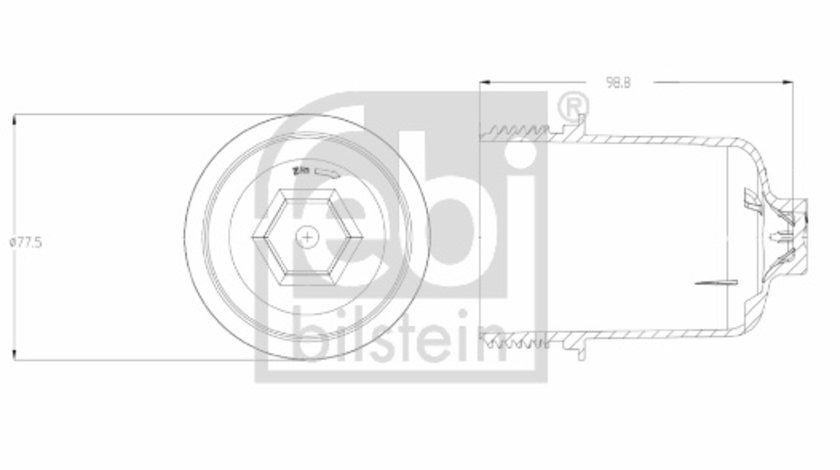 Capac, carcasa filtru ulei (172893 FEBI BILSTEIN) AUDI,SEAT,SKODA,VW