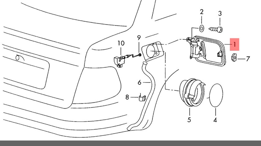 Capac usita rezervor Audi A6 4B 2002 2003 Avant 2.5 TDI AKE OEM 4B0809905A