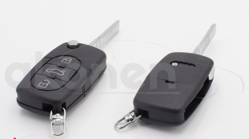 Carcasa Cheie Contact Pentru Audi A3 / A6 / A8, 3 Butoane, Cu Cheie Akonen 004AD010