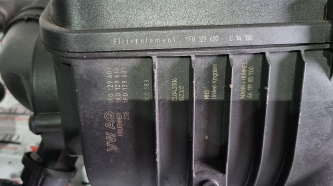 Carcasa filtru aer VW Eos 1.4 TSI 122cp coduri : 1P0129622A / 1F0129607
