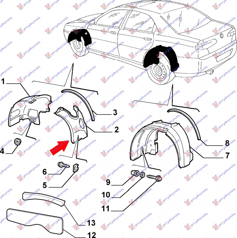 Carenaj Aripa - Alfa Romeo 166 1998 , 60698598