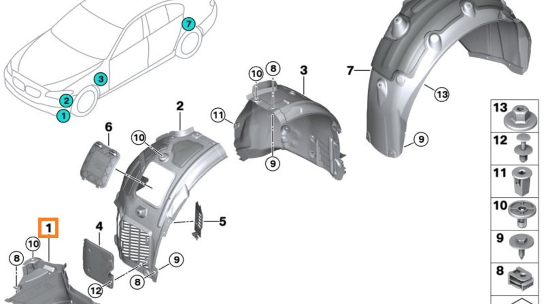 Carenaj Roata Fata Stanga Oe Bmw 51718060035