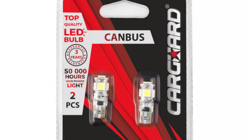 Carguard Set 2 Buc Led Pentru Iluminat Interior/Portbagaj T10 CAN105