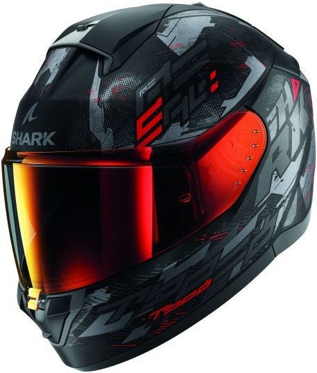 Casca Moto Shark Ridill 2 Molokai Mat Negru / Gri / Rosu Marimea M HE1110E-KAR-M