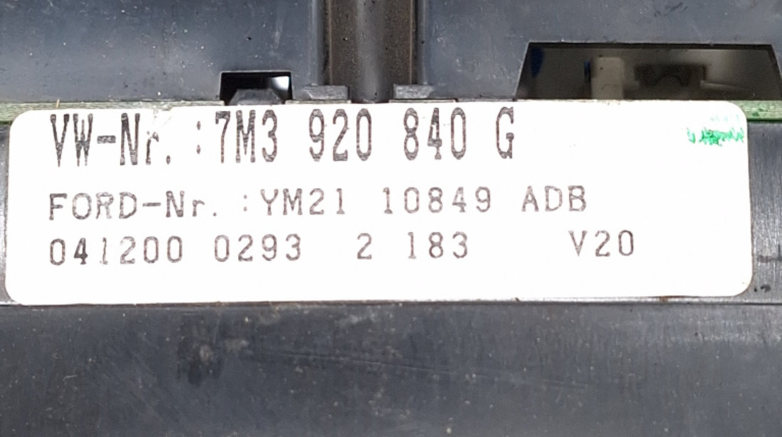 Ceas Bord Anglia - Afisaj Mile Si Km,motorina VW SHARAN (7M) 1995 - 2010 Motorina 7M3920840G, 7M3 920 840 G, 7M3920840, YM2110849ADB, YM21 10849 ADB, 04120002932183, 041200 0293 2 183, 1043114, 88311300, 88 311 300