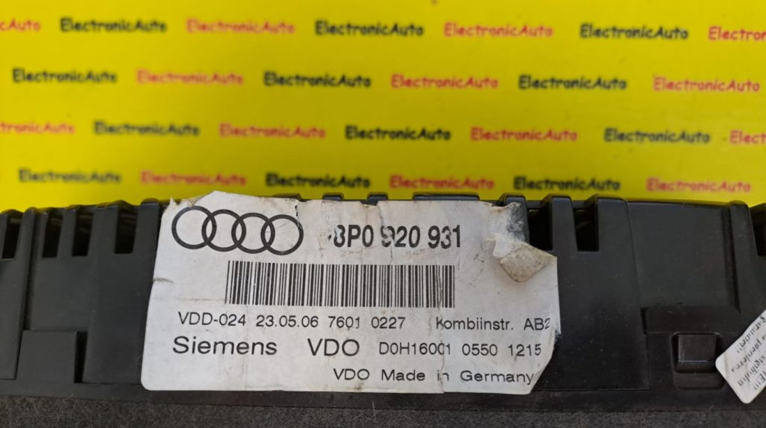 Ceasuri bord Audi A3 8P 8P0920931, 8P0 920 931