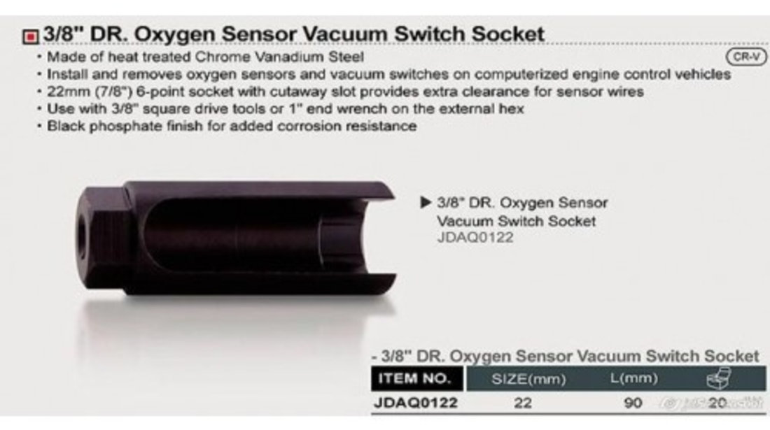 Cheie Senzor Oxigen 3/8 22MM Toptul JDAQ0122