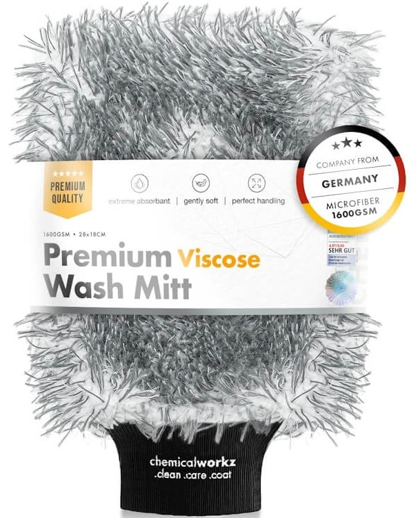 Chemical Workz Viscose Wash Mitt 1400 GSM Manusa Microfibra Spalare Auto 28x18x5 Gri CW-VWM-G