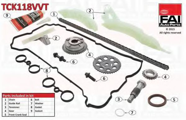 Chit lant de distributie CITROEN DS3 (2009 - 2015) FAI AutoParts TCK118VVT piesa NOUA