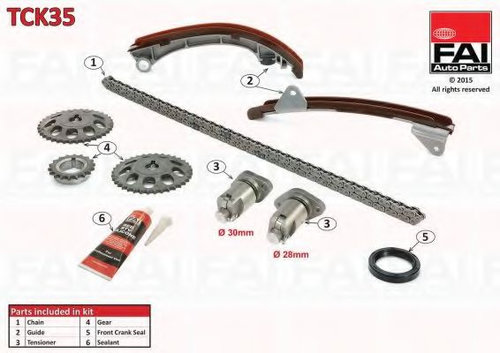 Chit lant de distributie TOYOTA COROLLA Limuzina (E12J, E12T) (2001 - 2008) FAI AutoParts TCK35 pies...