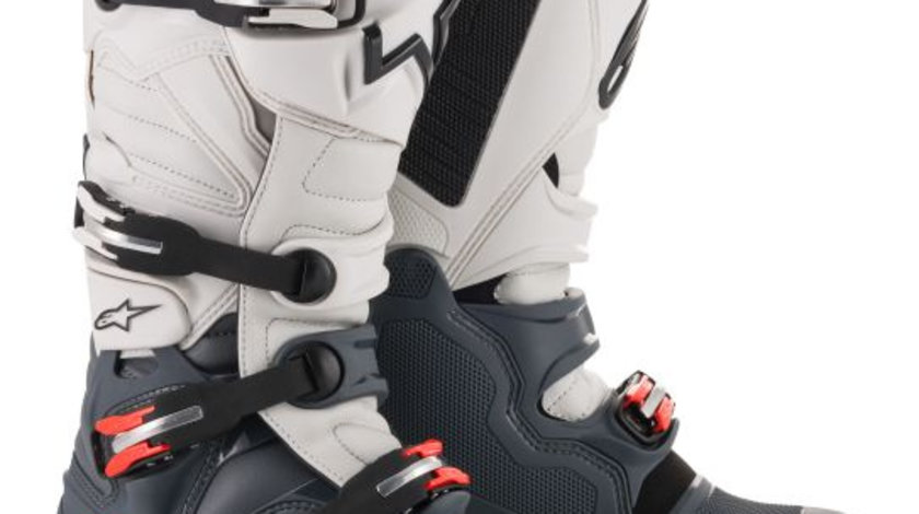 Cizme Piele Moto Alpinestars Tech 7 Mx Gri/ Rosu Marimea 16 2012014/930/16