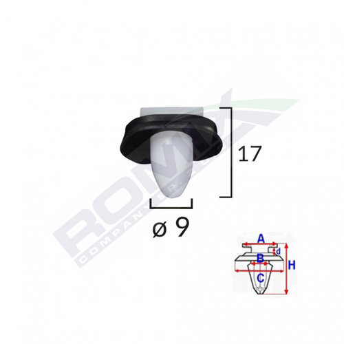 Clips Fixare Elemente Exterioare Pentru Citroen/peugeot/fiat 9x17mm - Alb Set 10 Buc Romix C10093-RM...